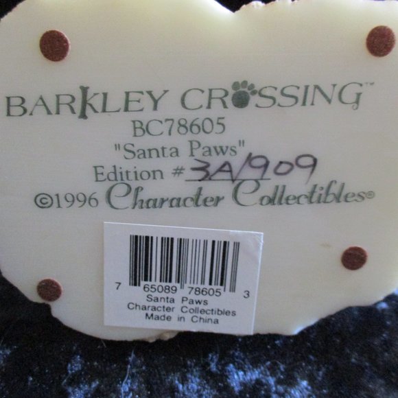 Vintage 1996 Barkley Crossing "Santa Paws" Collectible Edition Figurine 3A/909 - Picture 3 of 3